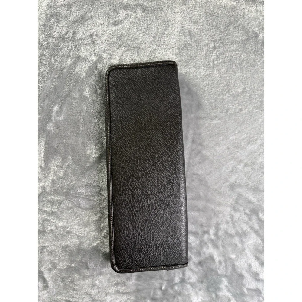 Brooks Brothers Men's Brown Pebbled Zipper Travel Tie Case